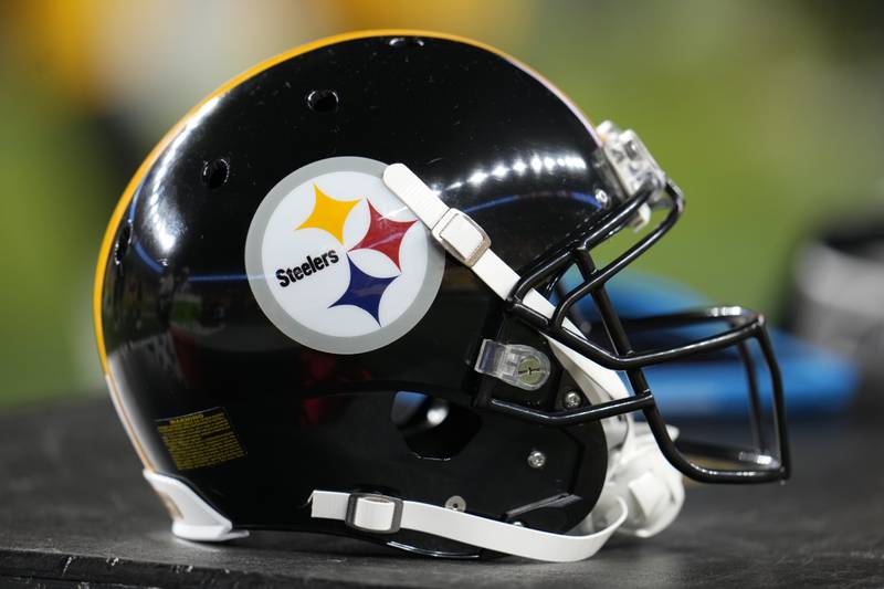 A Pittsburgh Steelers helmet sits on the sidelines during the first half of an NFL exhibition football game against the Houston Texans, Friday, Aug. 9, 2024, in Pittsburgh. The Texans won 20-12. (AP Photo/Gene J. Puskar)