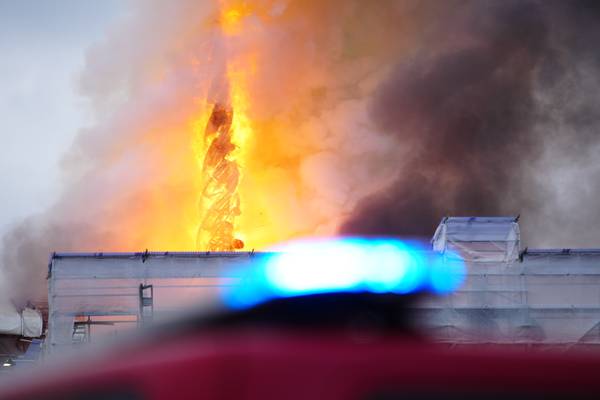 Photos: Fire destroys Copenhagen's Old Stock Exchange