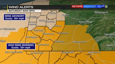 HIGH WIND WARNING: 60 mph gusts, storms, and power outages likelySaturday across Pittsburgh area
