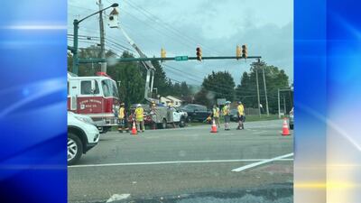 Traffic lights damaged in Unity Township crash