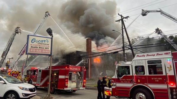 Flames tear through former dance studio in South Park Township