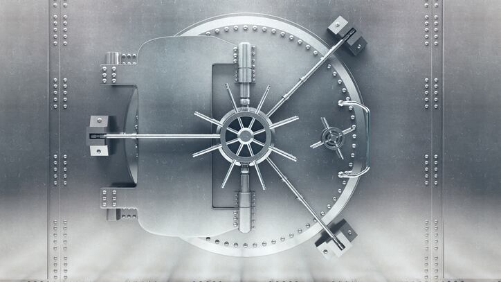 The man was freed when the door, which is on a timer, opened at the time it normally does on business days.