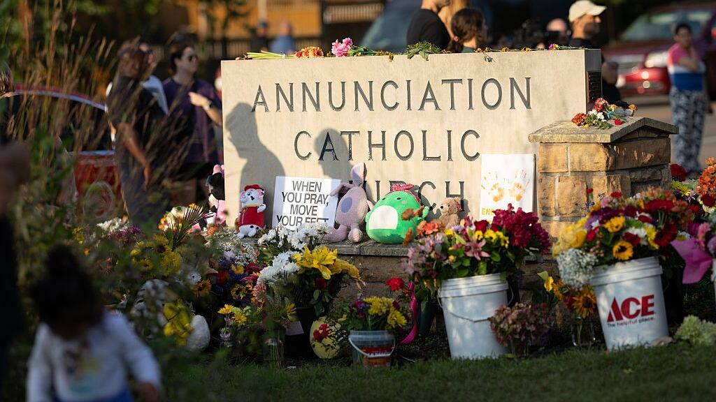 tribute to the victims of the Annunciation Catholic Church shooting