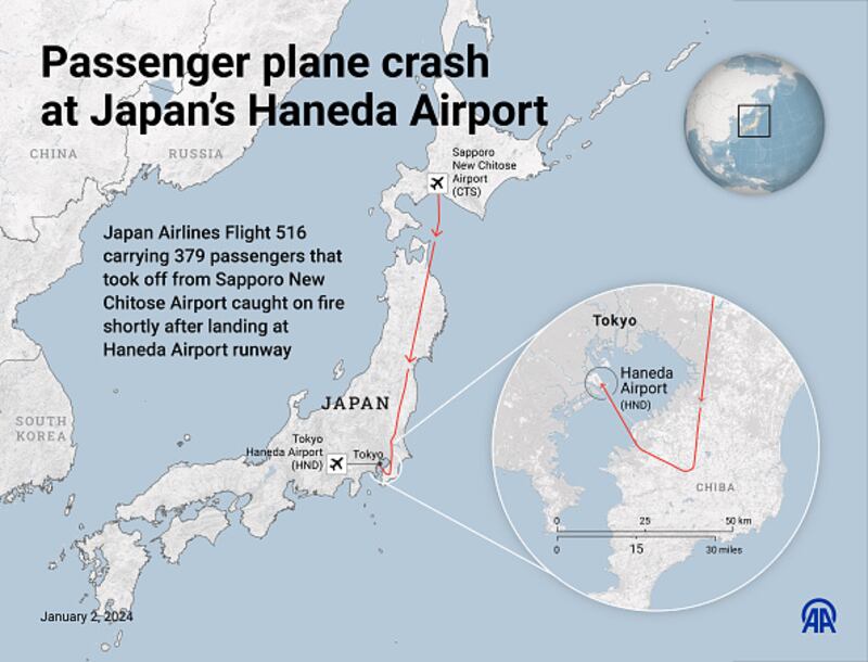 Japan plane fire