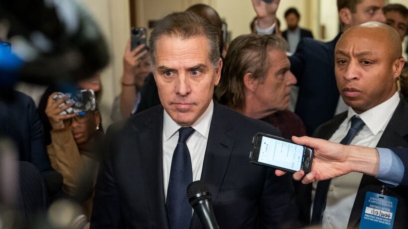 WASHINGTON, DC - JANUARY 10: Hunter Biden, son of U.S. President Joe Biden, departs a House Oversight Committee meeting at Capitol Hill on January 10, 2024 in Washington, DC. The committee is meeting today as it considers citing him for Contempt of Congress. (Photo by Kent Nishimura/Getty Images)