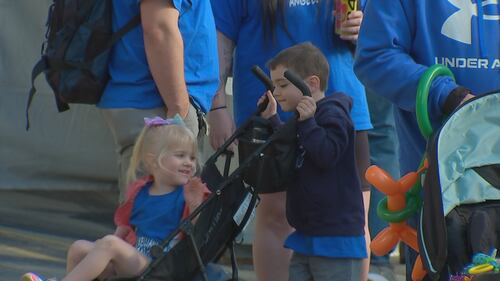 Hundreds of families walk and enjoy activities during the 54th annual March for Babies Walk on Pittsburgh's North Shore.