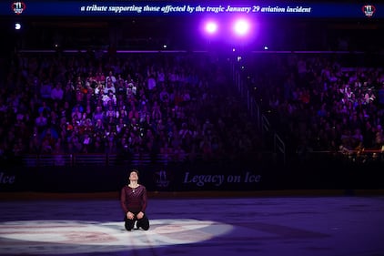 Ice skaters performing