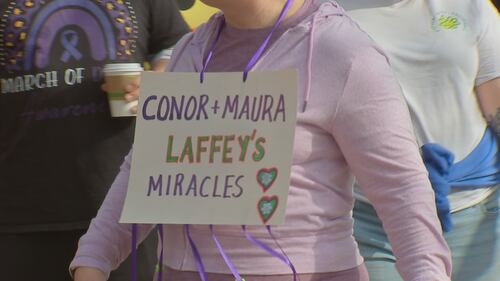 Hundreds of families walk and enjoy activities during the 54th annual March for Babies Walk on Pittsburgh's North Shore.