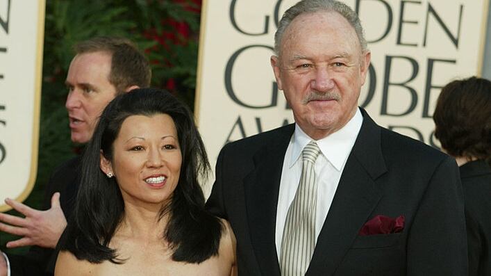 Gene Hackman and Betsy Arakawa on the red carpet at the Golden Globes.
