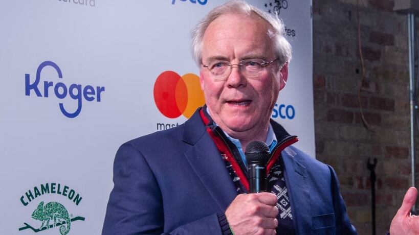 Rodney McMullen speaking at an event.