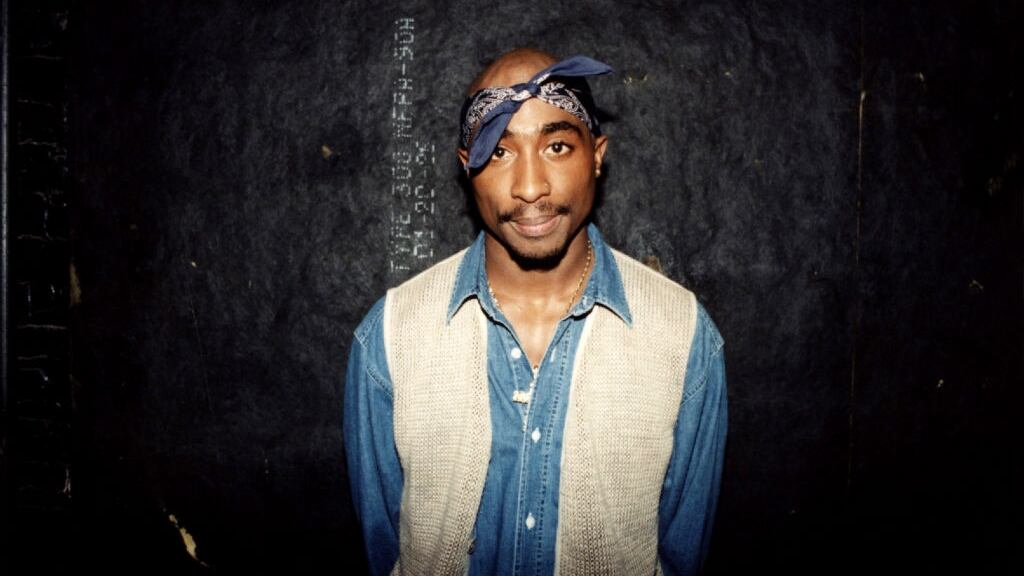 FILE PHOTO: Rapper Tupac Shakur poses for photos backstage after his performance at the Regal Theater in Chicago, Illinois in March 1994. (Photo By Raymond Boyd/Getty Images)