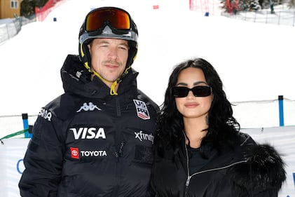 PARK CITY, UTAH - APRIL 01: (L-R) Diplo and Demi Lovato attend Operation Smile's 11th annual Celebrity Ski & Smile Challenge presented by Alphapals, Barefoot Dreams and the St. Regis Deer Valley on April 01, 2023 in Park City, Utah. (Photo by Alex Goodlett/Getty Images for Operation Smile)