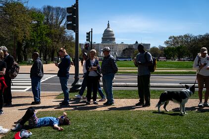 People watching the 2024 solar eclipse