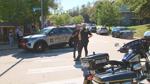 An officer was hit, as well as a suspect in an earlier shooting in Robinson Township, law enforcement sources tell Channel 11.