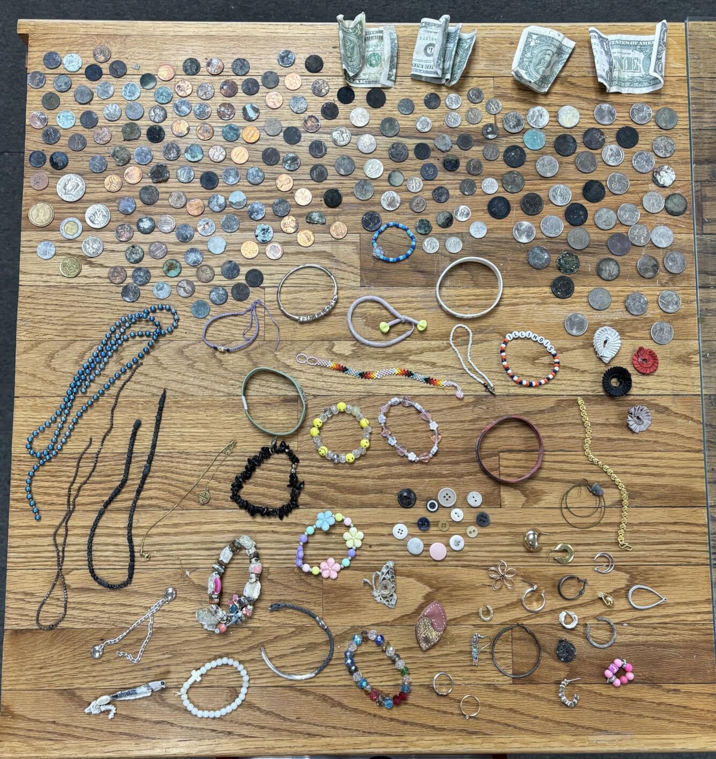 coins and jewelry