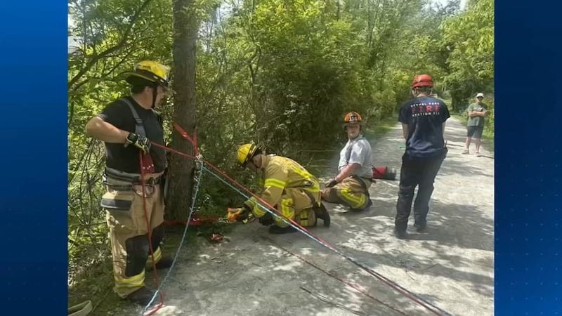 Elderly woman rescued after falling down steep embankment along Montour Trail