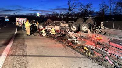 Driver flown to hospital after semi rollover crash in Washington County