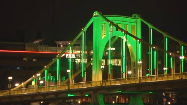 PHOTOS: Pittsburgh Sister Bridges lit up green for St. Patrick's Day weekend