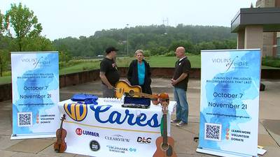 11 Cares collects instruments with Violins of Hope at WPXI studio