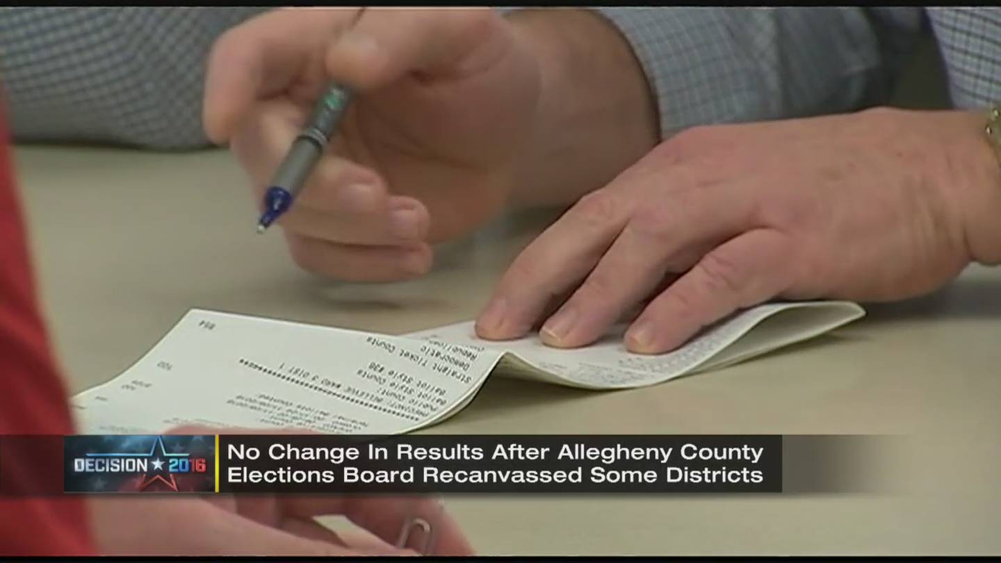 No change in Allegheny County election results after recanvass WPXI