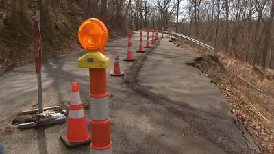 Moon Township residents dealing with landslide, crumbling local road